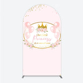 Lofaris Our Little Princess Baby Shower Arch Backdrop Pink and Gold Royal Crown with Balloons Girl Party Photo Booth Decor