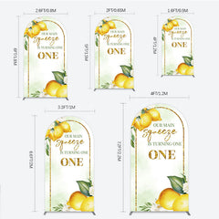 Lofaris Our Main Squeeze is Turning One Arch Backdrop Lemon Themed First Birthday Summer Citrus Party Photo Prop