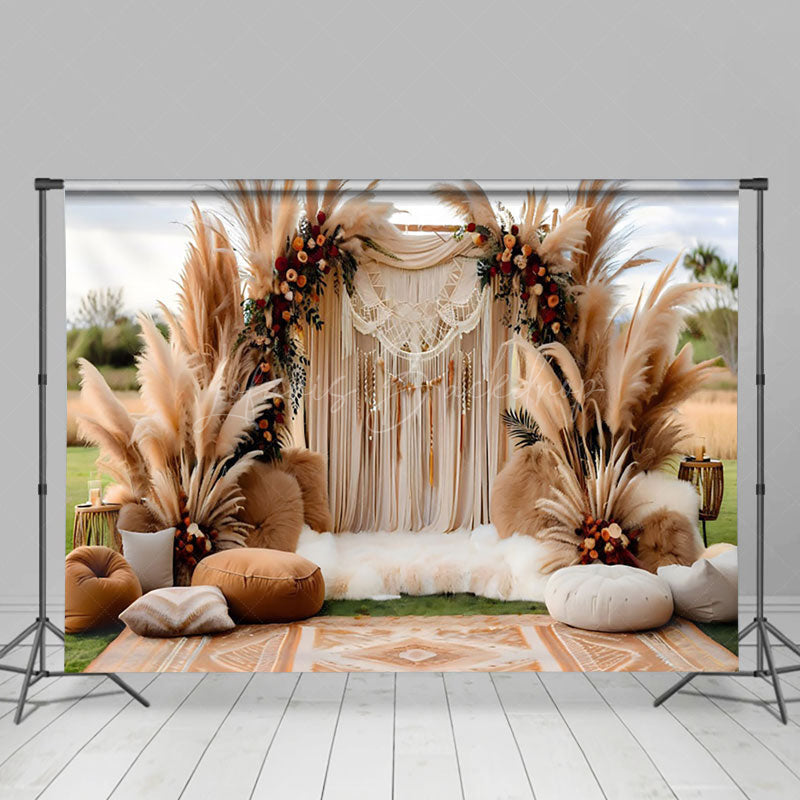 Lofaris Outdoor Beige Boho Bridal Shower Photography Backdrop