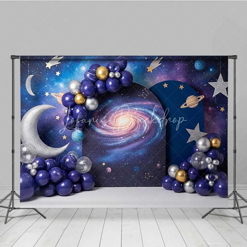 Lofaris Outer Space Galaxy Photography Backdrop Planets and Stars Universe Party Banner