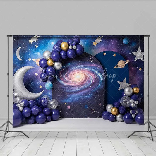Lofaris Outer Space Galaxy Photography Backdrop Planets and Stars Universe Party Banner