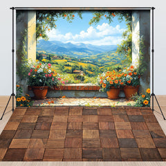 Lofaris Paint Natural Spring Scene Floral Combo Set Backdrop
