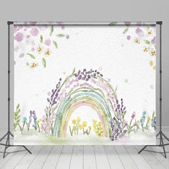Lofaris Painted Color Rainbow Floral Spring Room Set Backdrop