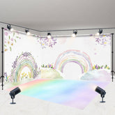 Lofaris Painted Color Rainbow Floral Spring Room Set Backdrop