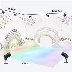 Lofaris Painted Color Rainbow Floral Spring Room Set Backdrop
