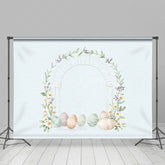 Lofaris Painted Colored Eggs Plant Floral Arch Easter Backdrop