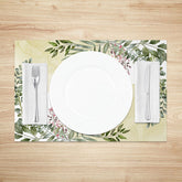 Lofaris Painted Green Leaf Placemats Set of 4 for Boho and Botanical Themed Kitchen Dining Table Decor
