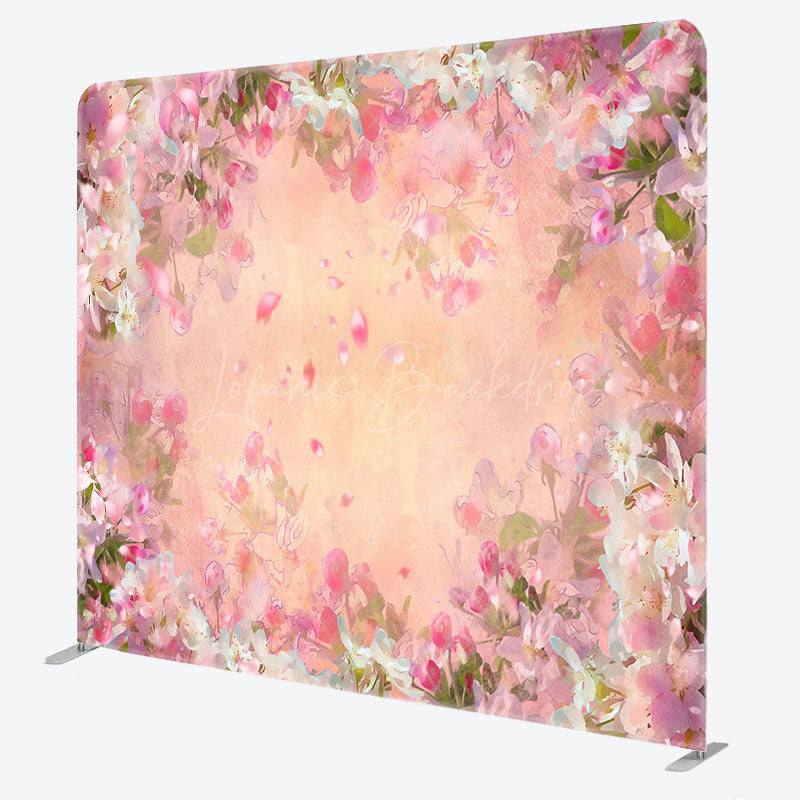 Lofaris Painted Pink Floral Retro Photo Pillow Case Backdrop