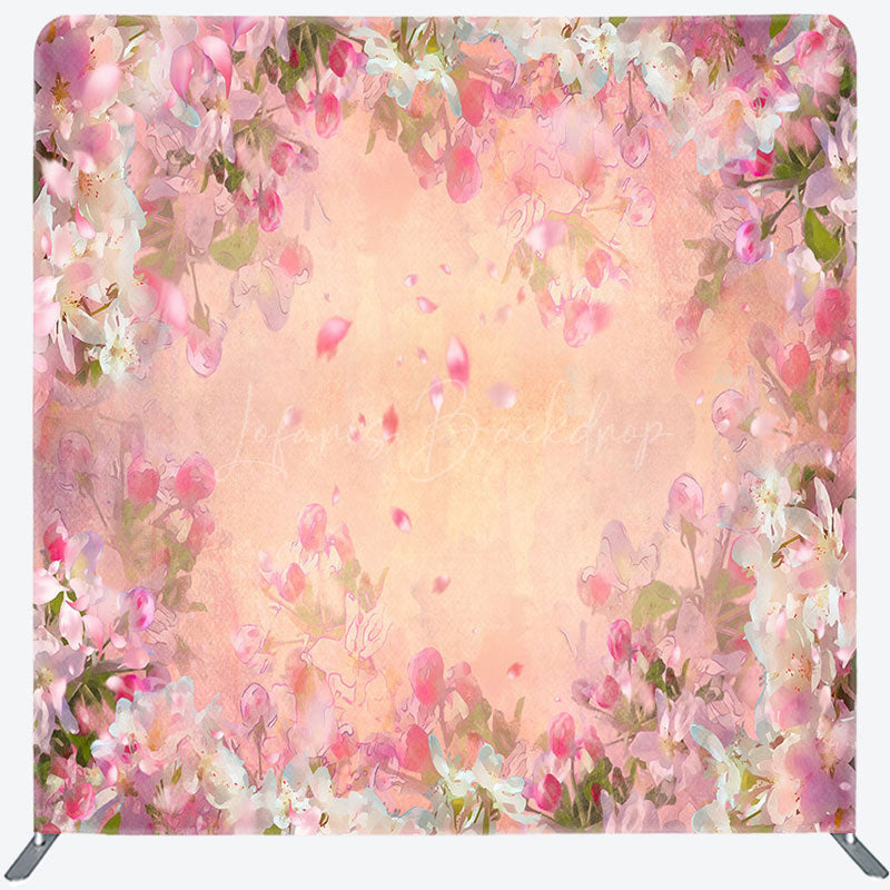 Lofaris Painted Pink Floral Retro Photo Pillow Case Backdrop