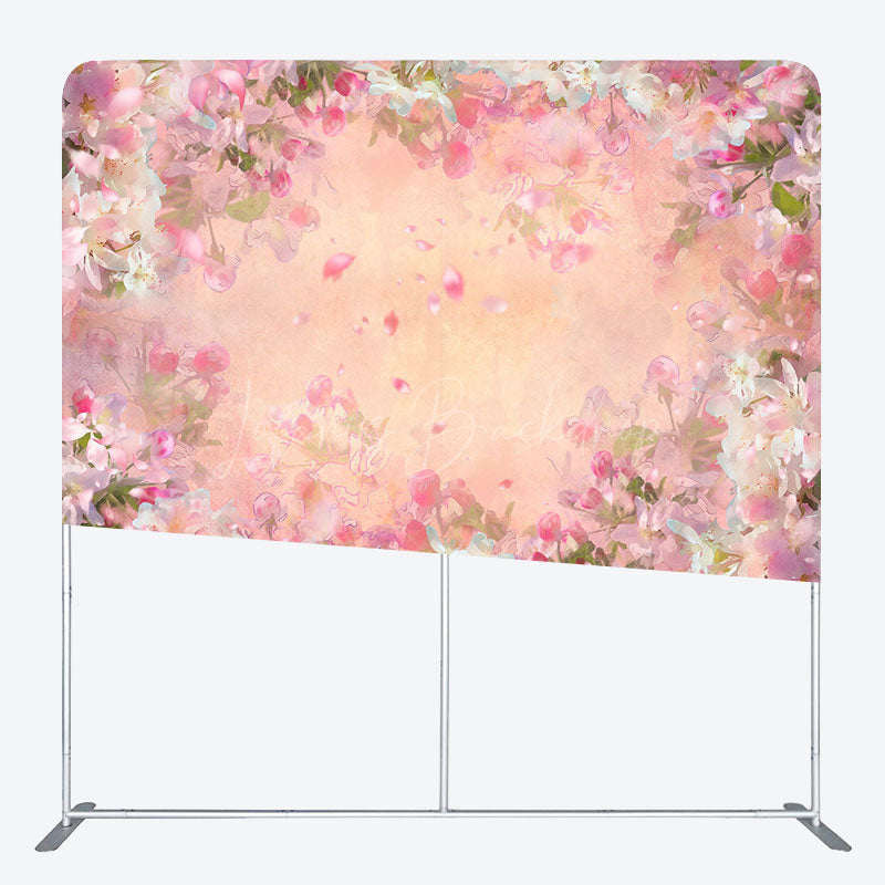 Lofaris Painted Pink Floral Retro Photo Pillow Case Backdrop