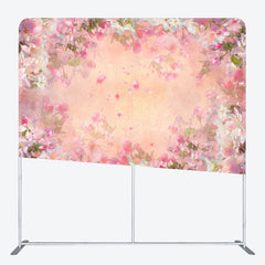 Lofaris Painted Pink Floral Retro Photo Pillow Case Backdrop