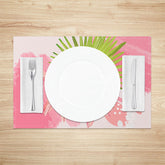 Lofaris Painted Pink Lily Palm Leaves Set of 4 Placemats