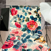 Lofaris Painted Pink Spring Florals Leaves Sweep Backdrop