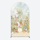 Lofaris Painted Rural Farmland Mr Bunny Birthday Arch Backdrop