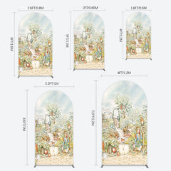 Lofaris Painted Rural Farmland Mr Bunny Birthday Arch Backdrop