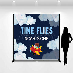 Lofaris Painted Sky Cloud Custom Name 1st Birthday Backdrop