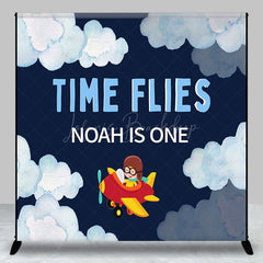 Lofaris Painted Sky Cloud Custom Name 1st Birthday Backdrop