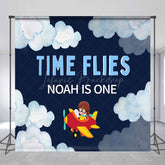 Lofaris Painted Sky Cloud Custom Name 1st Birthday Backdrop