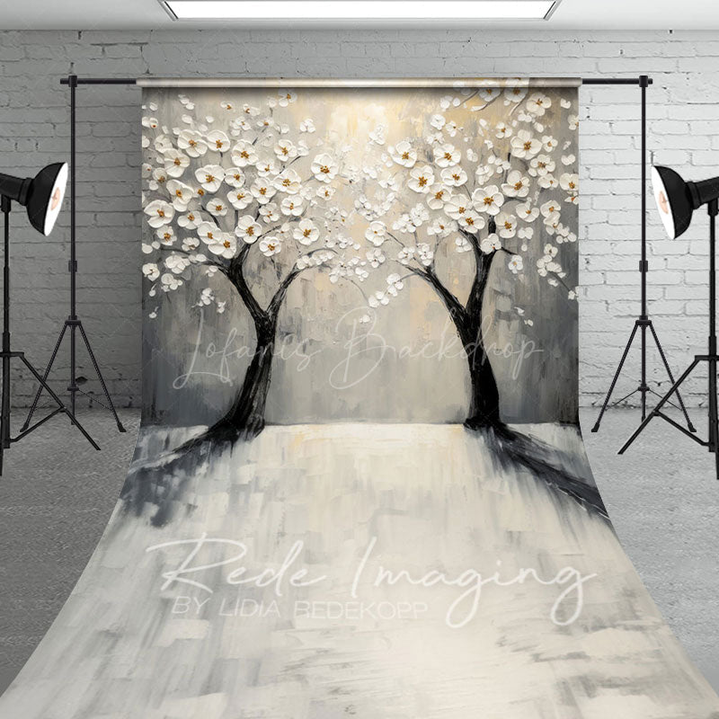 Lofaris Painted Spring Blossoms Tree Fine Art Sweep Backdrop