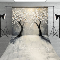 Lofaris Painted Spring Blossoms Tree Fine Art Sweep Backdrop