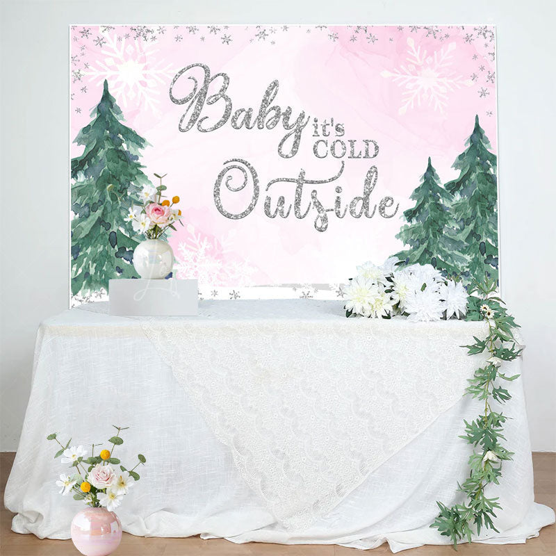 Lofaris Painted Tree Snowflake Baby Its Cold Outside Backdrop