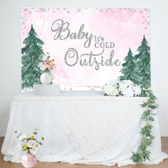 Lofaris Painted Tree Snowflake Baby Its Cold Outside Backdrop