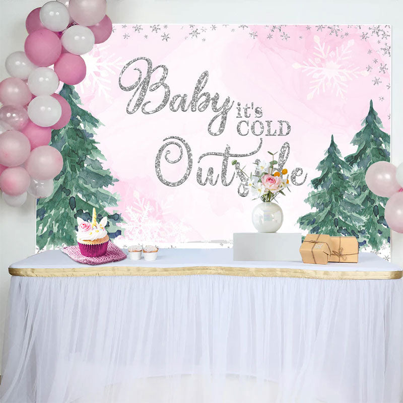 Lofaris Painted Tree Snowflake Baby Its Cold Outside Backdrop