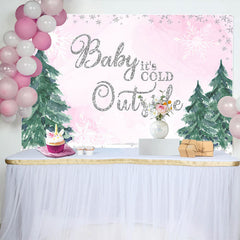 Lofaris Painted Tree Snowflake Baby Its Cold Outside Backdrop