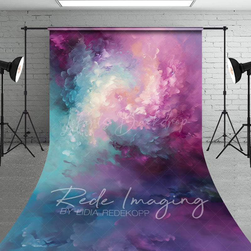 Lofaris Painterly Blue Purple Mixed Abstract Photo Backdrop