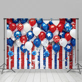 Lofaris Painting Blue White Red Stripes July 4th Backdrop
