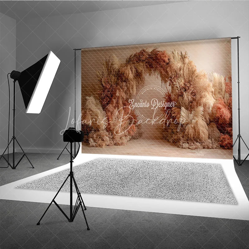 Lofaris Pampas Grass Arch Backdrop Boho Wedding Decor Neutral Dried Photo Booth Prop for Bridal Shower
