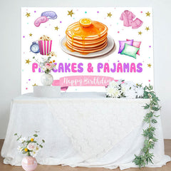 Lofaris Pancakes Pajamas Gold Stars Happy Birthday Backdrop