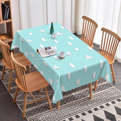 Lofaris Paper Airplanes Light Blue Sky Baby Shower Tablecloth
