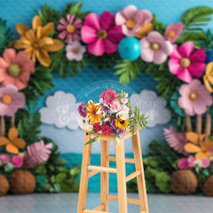 Lofaris Paper Cut Hawaii Flowers Summer Photography Backdrop