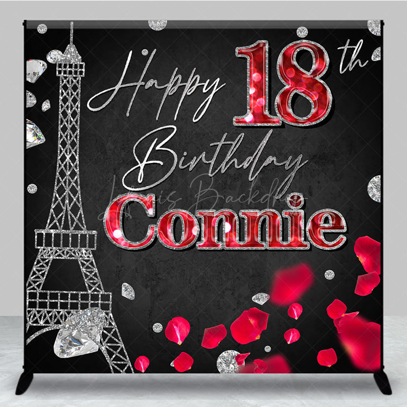 Lofaris Paris Tower Diamond Floral Custom Birthday Backdrop