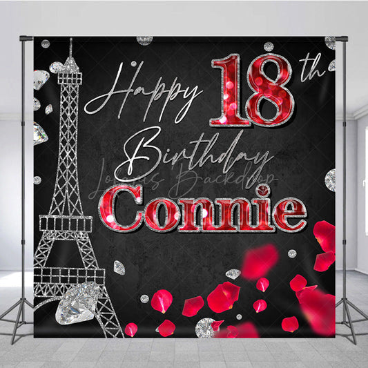 Lofaris Paris Tower Diamond Floral Custom Birthday Backdrop