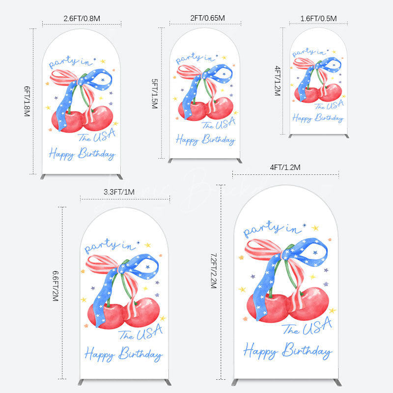 Lofaris Party In The Usa Apple Bow Birthday Arch Backdrop