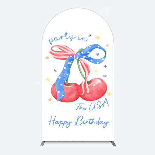 Lofaris Party In The Usa Apple Bow Birthday Arch Backdrop