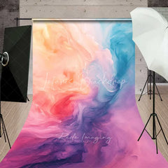 Lofaris Pastel Abstract Smoke Texture Backdrop Peach Pink and Blue Gradient Photography Background