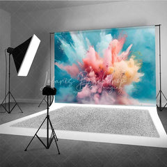 Lofaris Pastel Color Powder Explosion Photography Backdrop Pink Blue Splash Art Photo Background Gender Reveal Smoke Booth Prop