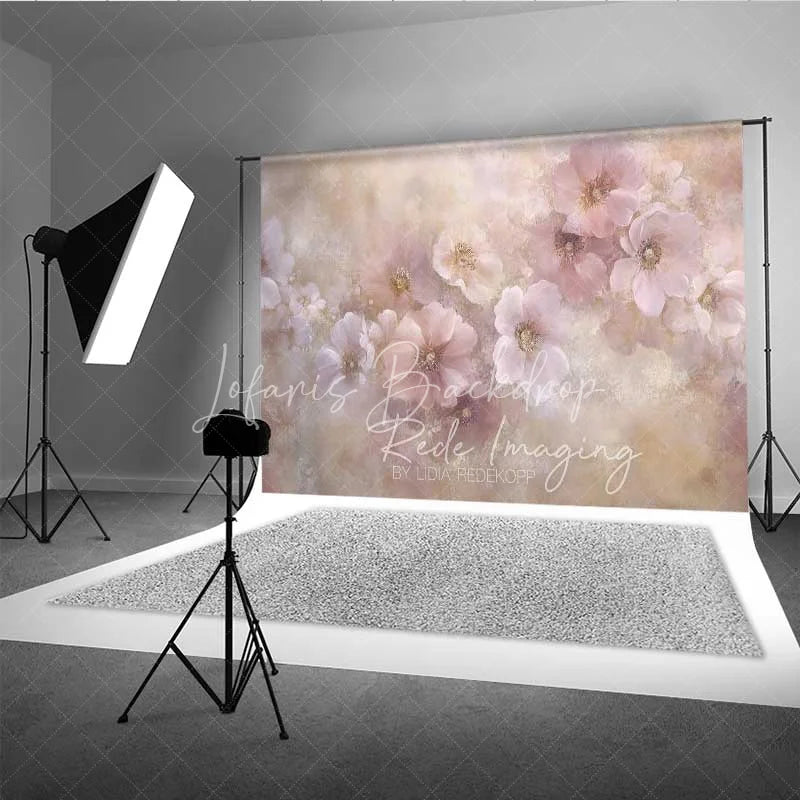 Lofaris Pastel Pink Floral Fine Art Photography Backdrop Soft Painted Flowers Texture Background Spring Garden Photo Prop
