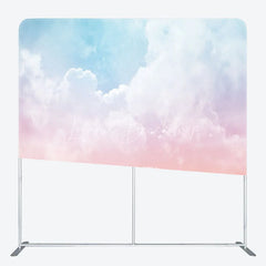 Lofaris Pastel Rainbow Cloud Tension Fabric Backdrop Dreamy Sky Cotton Candy Background Unicorn Party Decoration