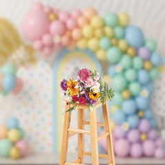 Lofaris Pastel Zoo Fresh Balloon Arch Cake Smash Backdrop