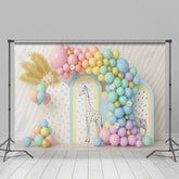 Lofaris Pastel Zoo Fresh Balloon Arch Cake Smash Backdrop