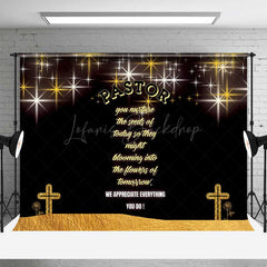 Lofaris Pastor Appreciation Day Backdrop Black and Gold Thank You Banner We Appreciate Everything Do Church Photo Prop