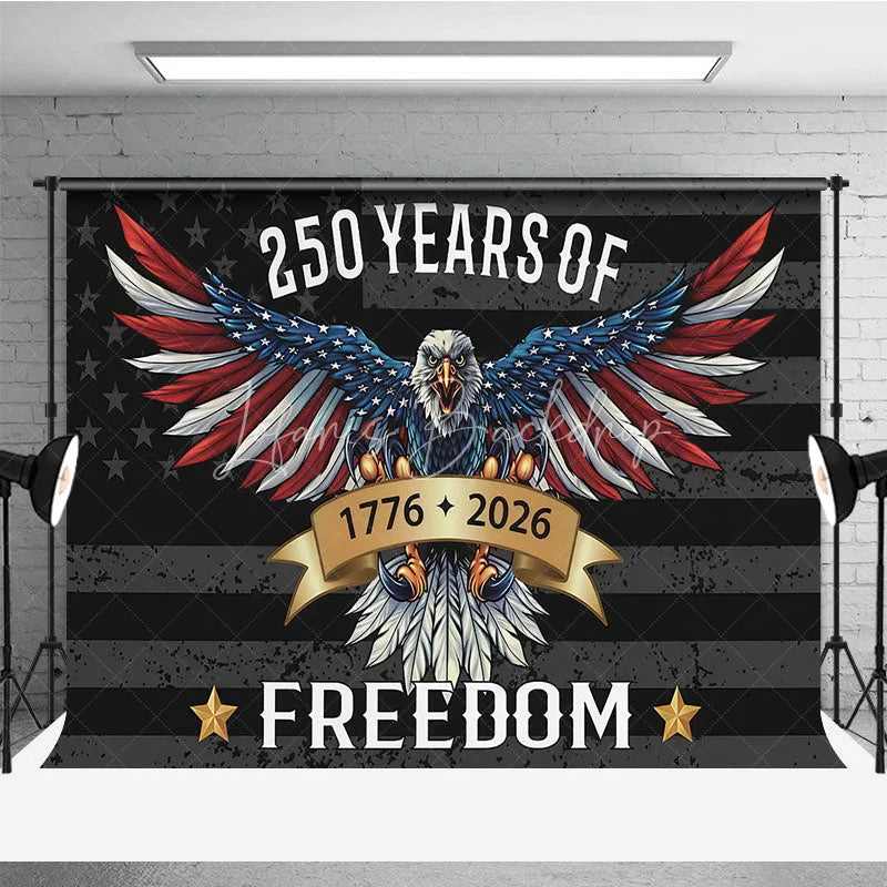 Lofaris Patriotic Eagle with American Flag Holiday Backdrop 250 Years of Freedom Celebration Party Decor