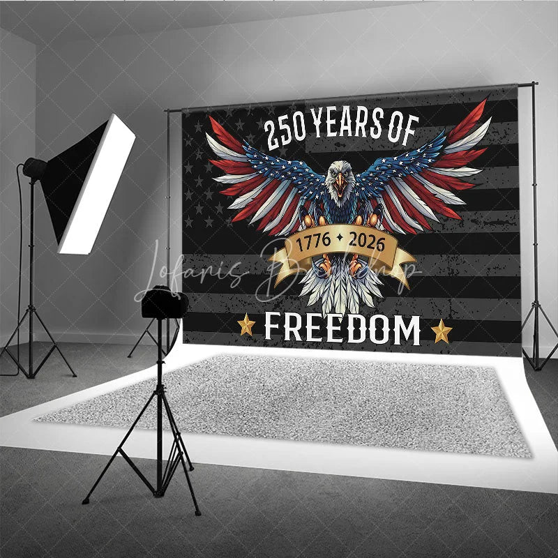 Lofaris Patriotic Eagle with American Flag Holiday Backdrop 250 Years of Freedom Celebration Party Decor
