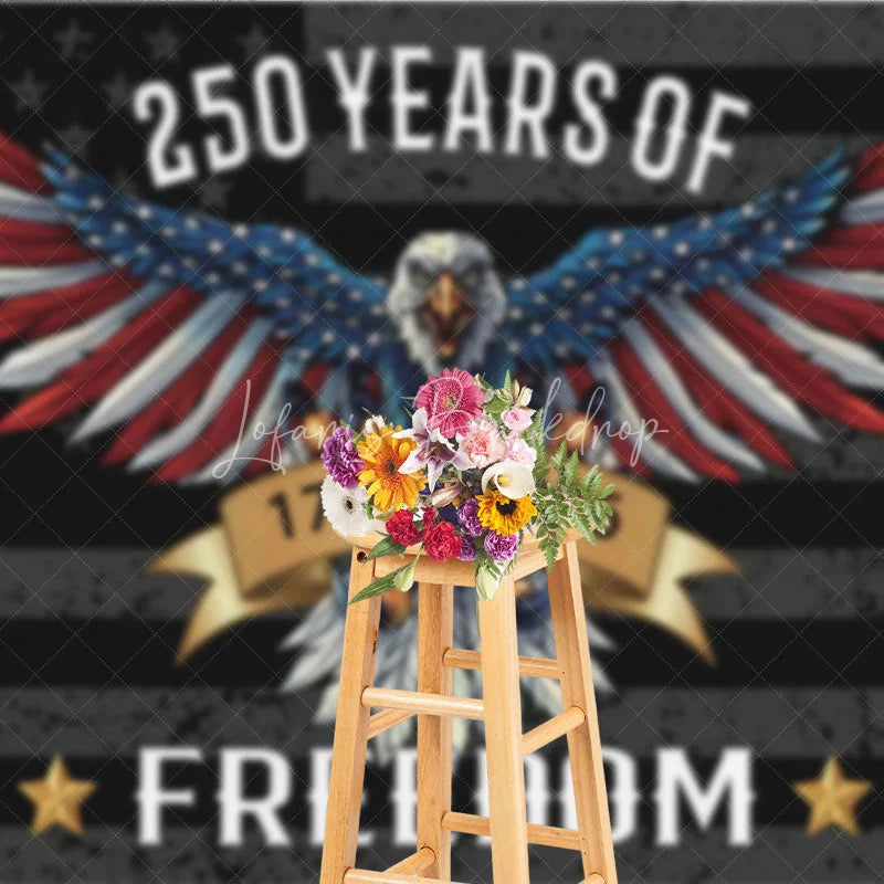 Lofaris Patriotic Eagle with American Flag Holiday Backdrop 250 Years of Freedom Celebration Party Decor