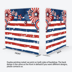 Lofaris Patriotic Stars and Stripes Party Backdrop Red White Blue Celebration Decor Tension Fabric