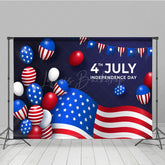 Lofaris Patriotic Usa Flag Balloons Independence Day Backdrop